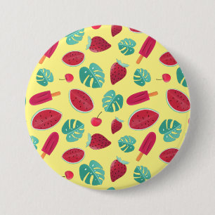 Popsicle, Cherry, Strawberry & Watermelon Leaves Button