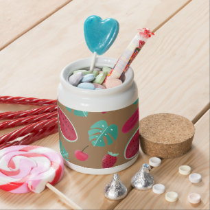 Popsicle, Cherry, Strawberry & Watermelon Leaves Candy Jar