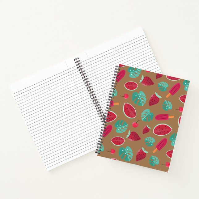 Popsicle, Cherry, Strawberry & Watermelon Leaves Notebook (Inside)