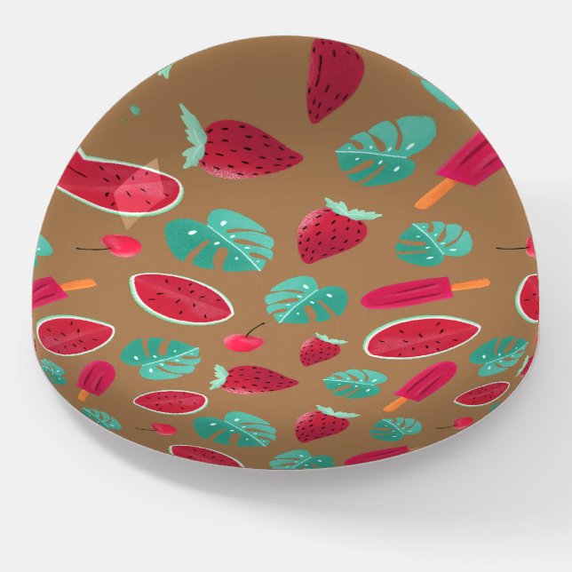 Popsicle, Cherry, Strawberry & Watermelon Leaves Paperweight (Angled)