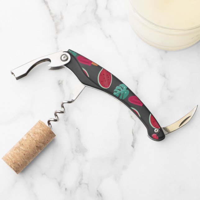 Popsicle, Cherry, Strawberry & Watermelon Leaves Waiter's Corkscrew (Front)