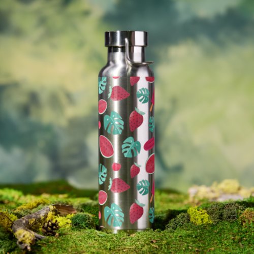 Popsicle Cherry Strawberry  Watermelon Leaves Water Bottle