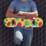 Popsicle, Cherry, Strawberry & Watermelon Skateboard<br><div class="desc">Aesthetically drawn colorful summertime themes that include fresh fruit, popsicles and watermelon leaves. Minimalistic and bright, for a gift to family and friends, or anyone who is in LOVE with fresh happy summer patterns. Feel free to personalize further by adding text in whatever color or font for an added touch!...</div>