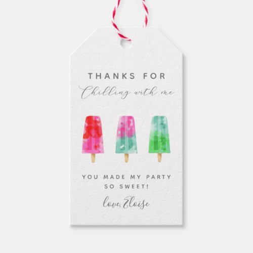 Popsicle Chilling Birthday Party Favor Gift Tags