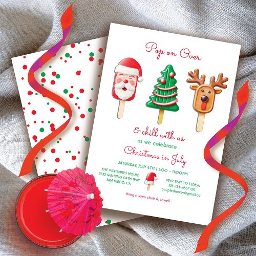 Popsicle Christmas in July Invitation