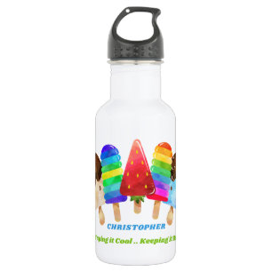 Popsicle Colorful Kids Personalized Stainless Steel Water Bottle