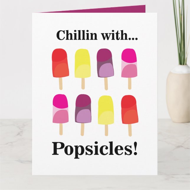 Popsicle Colorful Summer Birthday  Card (Front)