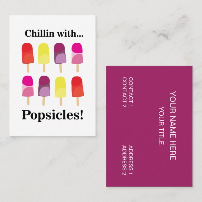 Popsicle Colorful Summer Food Business Card (Front/Back)