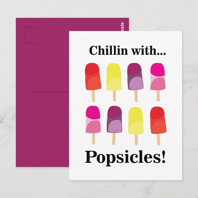Popsicle Colorful Sweet Summer Postcard (Front/Back)