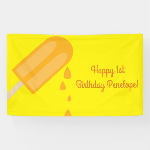 Popsicle Cute Summer 1st Birthday Party Theme Banner