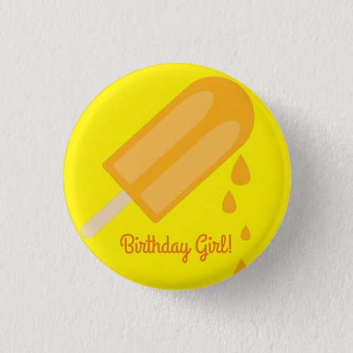 Popsicle Cute Summer 1st Birthday Party Theme Button