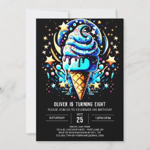 Popsicle Digital Sweet Boy Ice Cream Birthday Invitation