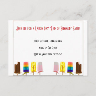 Popsicle End of Summer Labor Day Invitation