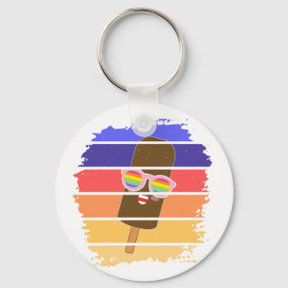 Popsicle Face Kawaii Glasses Colorful Keychain