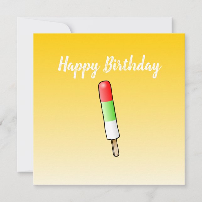 Popsicle  Flat Greeting Birthday Card (Front)