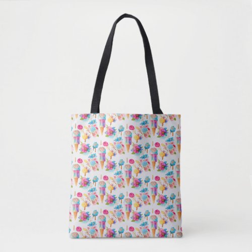 Popsicle floral ice cream Fresh summer party  Tote Bag