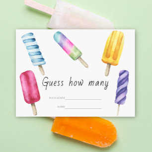 Popsicle - Guess how many game Enclosure Card
