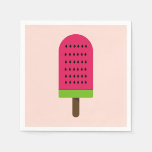 Popsicle ice-block girl's birthday party napkins