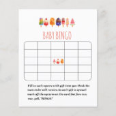 Popsicle Ice Cream baby shower bingo game (Front)