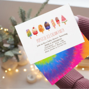 Popsicle Ice Cream baby shower Invitation