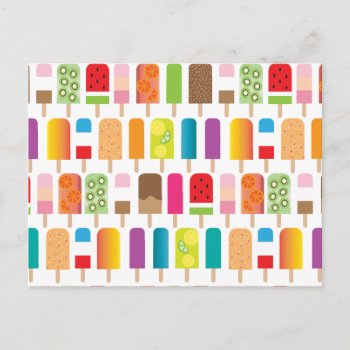 Popsicle Ice Cream Bars Pattern Postcard by adams_apple at Zazzle