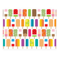 Popsicle Ice Cream Bars Pattern Postcard
