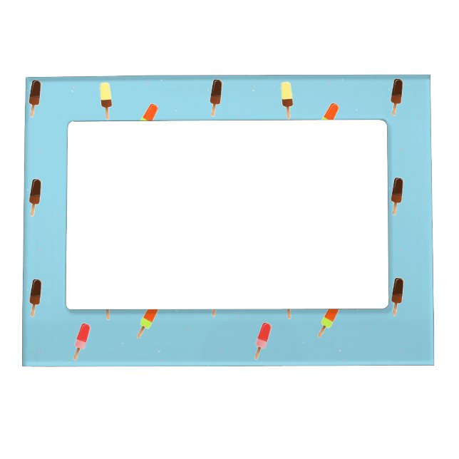 Popsicle ice cream on blue magnetic frame (Front)