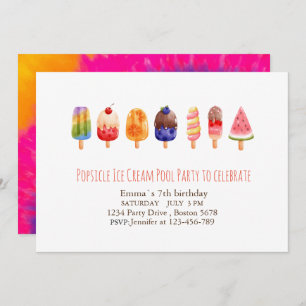 Popsicle Ice Cream PartyInvitation Invitation