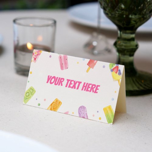 Popsicle Ice Cream Tent Place Card Summer Party
