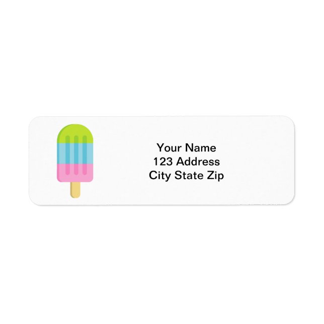 Popsicle ice lolly custom return address labels (Front)