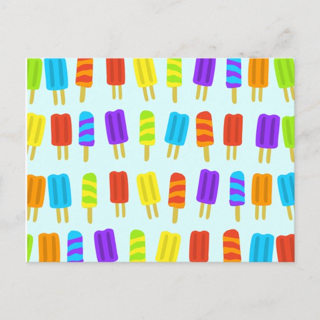 Popsicle Ice Lolly Pattern Postcard (Front)