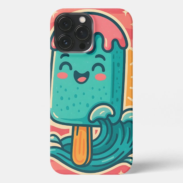 Popsicle Kawaii - iPhone Ice Hull Smiling Summer Case (Back)