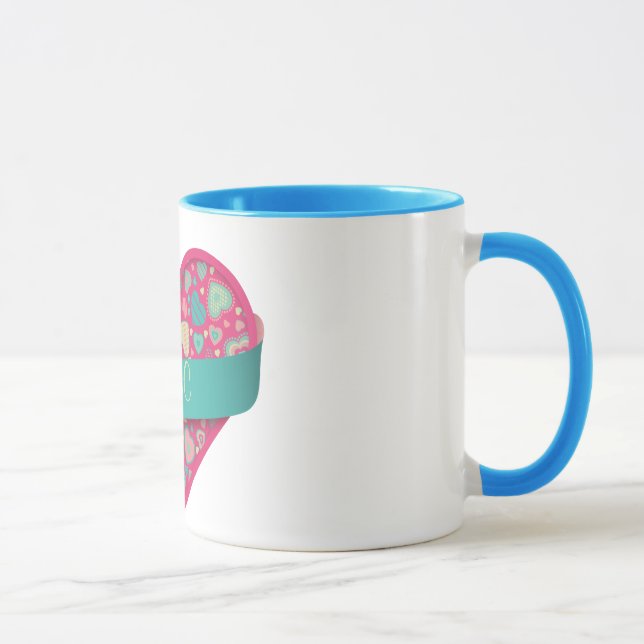 Popsicle Love-heart with banner, customizable Mug (Right)