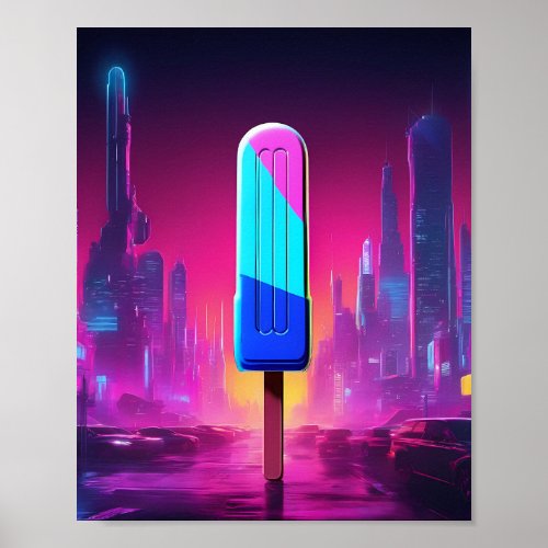 Popsicle on a city street poster