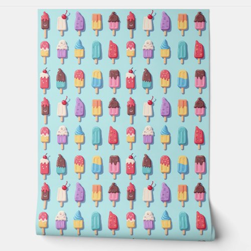 Popsicle Parade in Blue Ice Cream III  Wallpaper