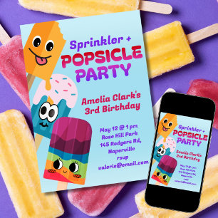 Popsicle Party Birthday Invitation