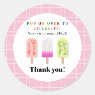 Popsicle Party Classic Round Sticker