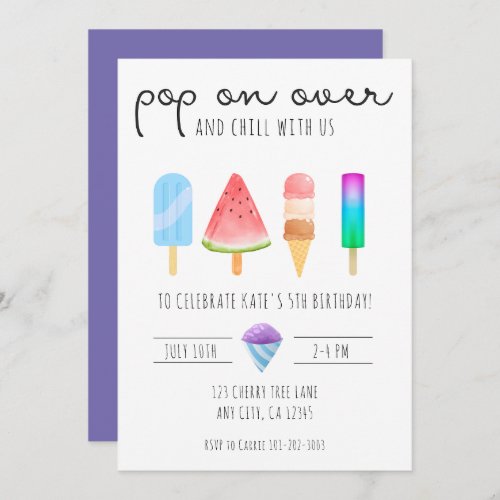 Popsicle Party Invitation