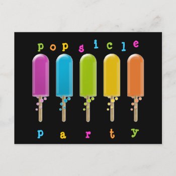 Popsicle Party Invitation Postcard by poupoune at Zazzle