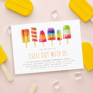 Popsicle Party Kids Birthday Party Invitation