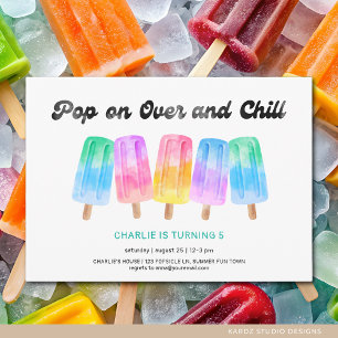 Popsicle Pop On Over Any Age Kids Birthday Invitation