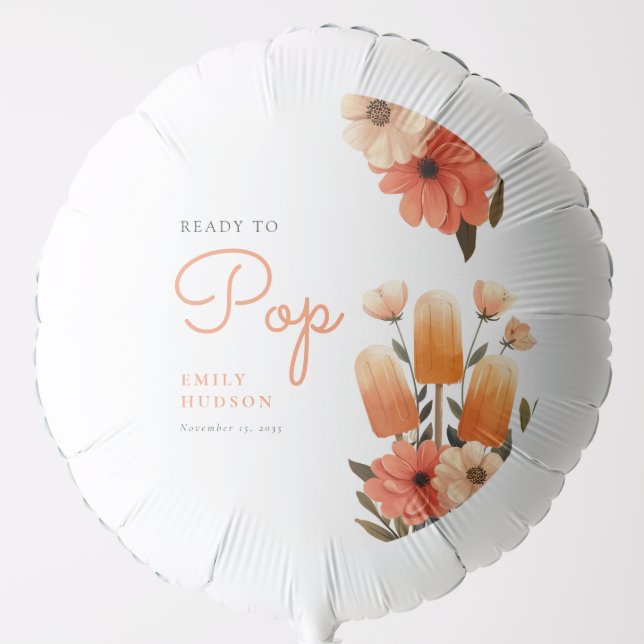 Popsicle Ready to Pop Baby Shower Balloon (Front)