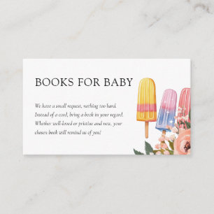 Popsicle Ready to Pop Baby Shower Books for Baby Enclosure Card