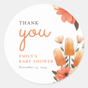 Popsicle Ready to Pop Baby Shower Classic Round Sticker