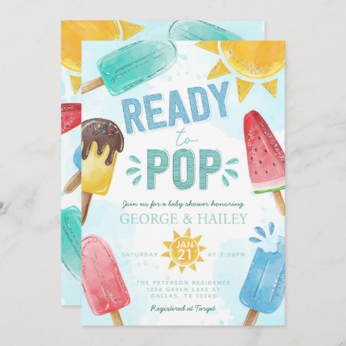Popsicle Ready to Pop Baby Shower Invitation