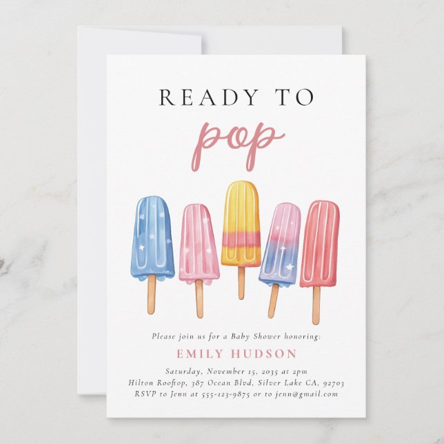 Popsicle Ready to Pop Baby Shower Invitation (Front)