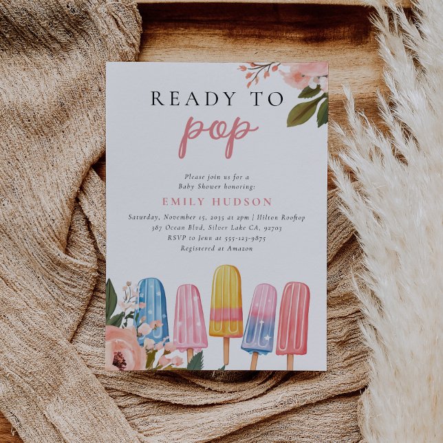Popsicle Ready to Pop Baby Shower Invitation (Creator Uploaded)