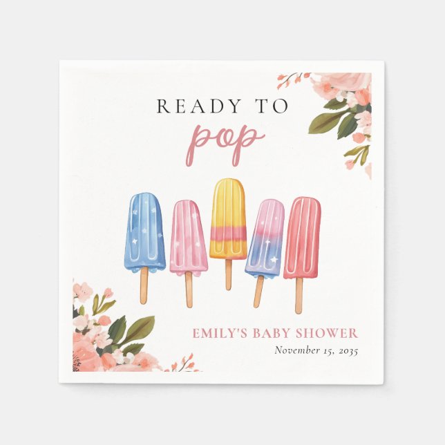 Popsicle Ready to Pop Baby Shower Napkins (Front)