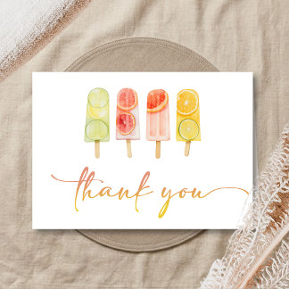 Popsicle Ready to Pop Baby Shower Thank You Card