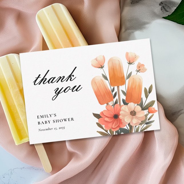 Popsicle Ready to Pop Baby Shower Thank You Card (Creator Uploaded)